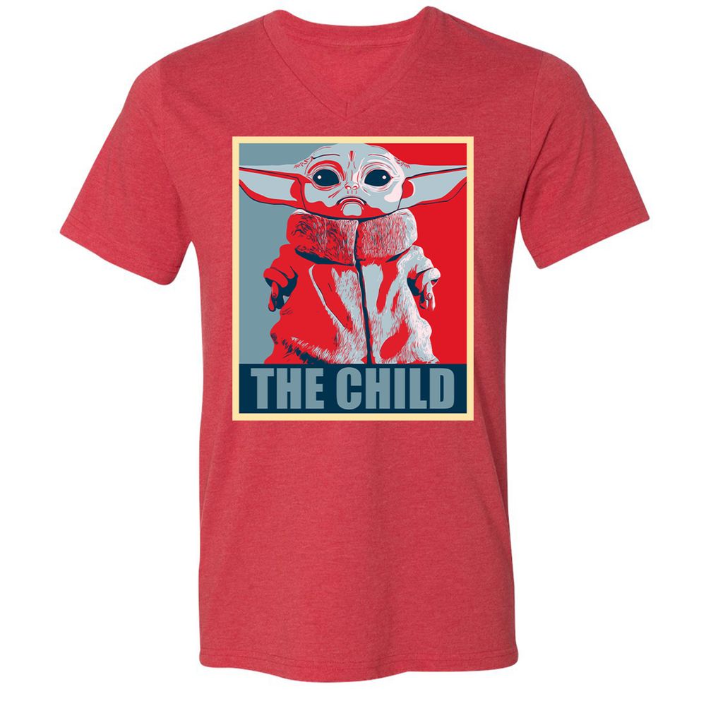 Unisex V-Neck T-Shirt - KJCUV2SZ - Heather Red - 16