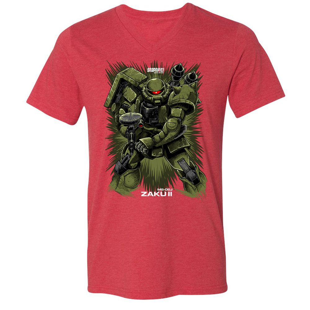 Unisex V-Neck T-Shirt - X85NZQ89 - Heather Red - 16