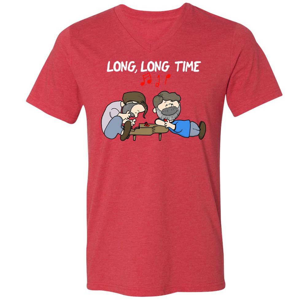 Unisex V-Neck T-Shirt - 1EMTQFK4 - Heather Red - 16