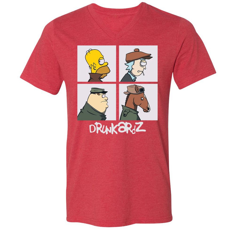 Unisex V-Neck T-Shirt - 99QQZYV4 - Heather Red - 16