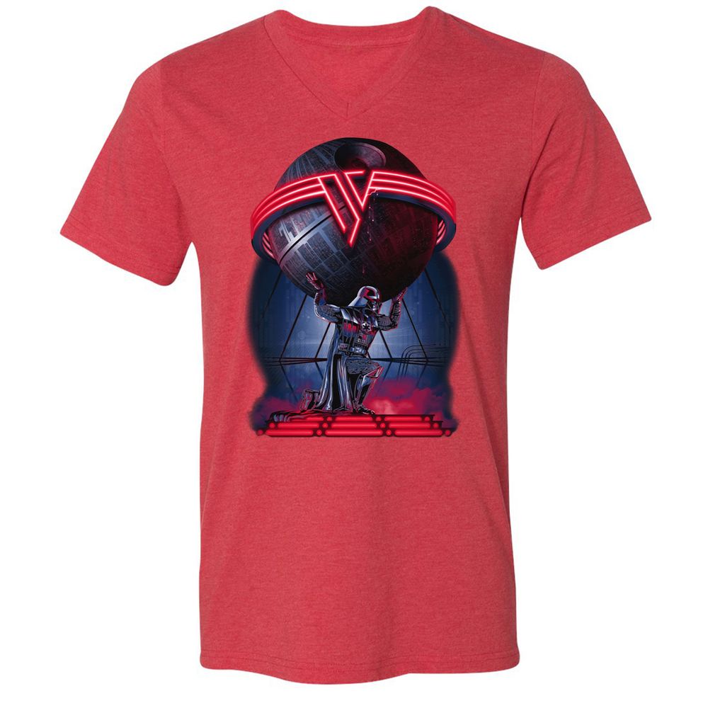 Unisex V-Neck T-Shirt - L9DXP5VE - Heather Red - 16
