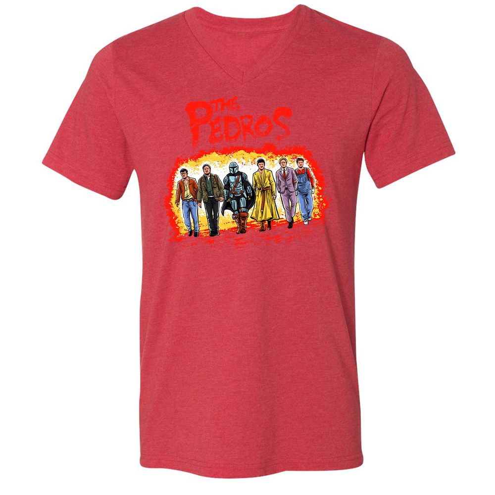 Unisex V-Neck T-Shirt - 4TP7XEMJ - Heather Red - 16
