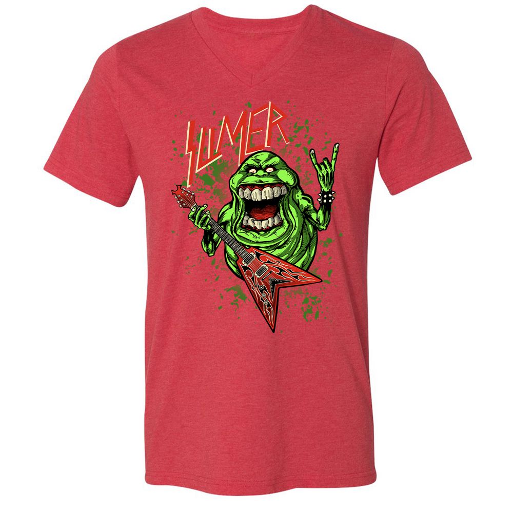 Unisex V-Neck T-Shirt - 2LWM6E55 - Heather Red - 16