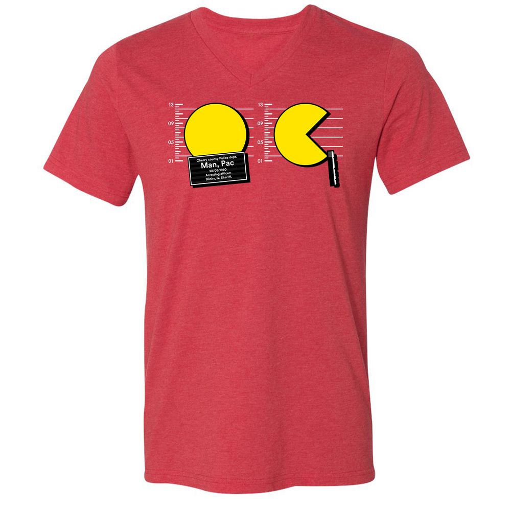 Unisex V-Neck T-Shirt - 8CE72UGG - Heather Red - 16