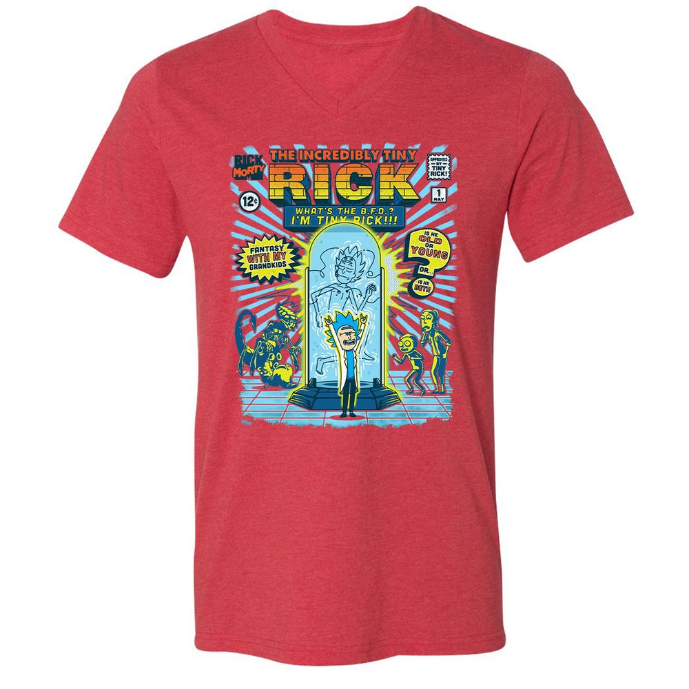 Unisex V-Neck T-Shirt - 9L8N3ESZ - Heather Red - 16