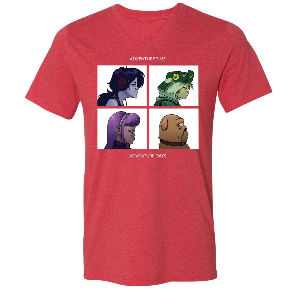 Unisex V-Neck T-Shirt - 6F5AVUWP - Heather Red - 16