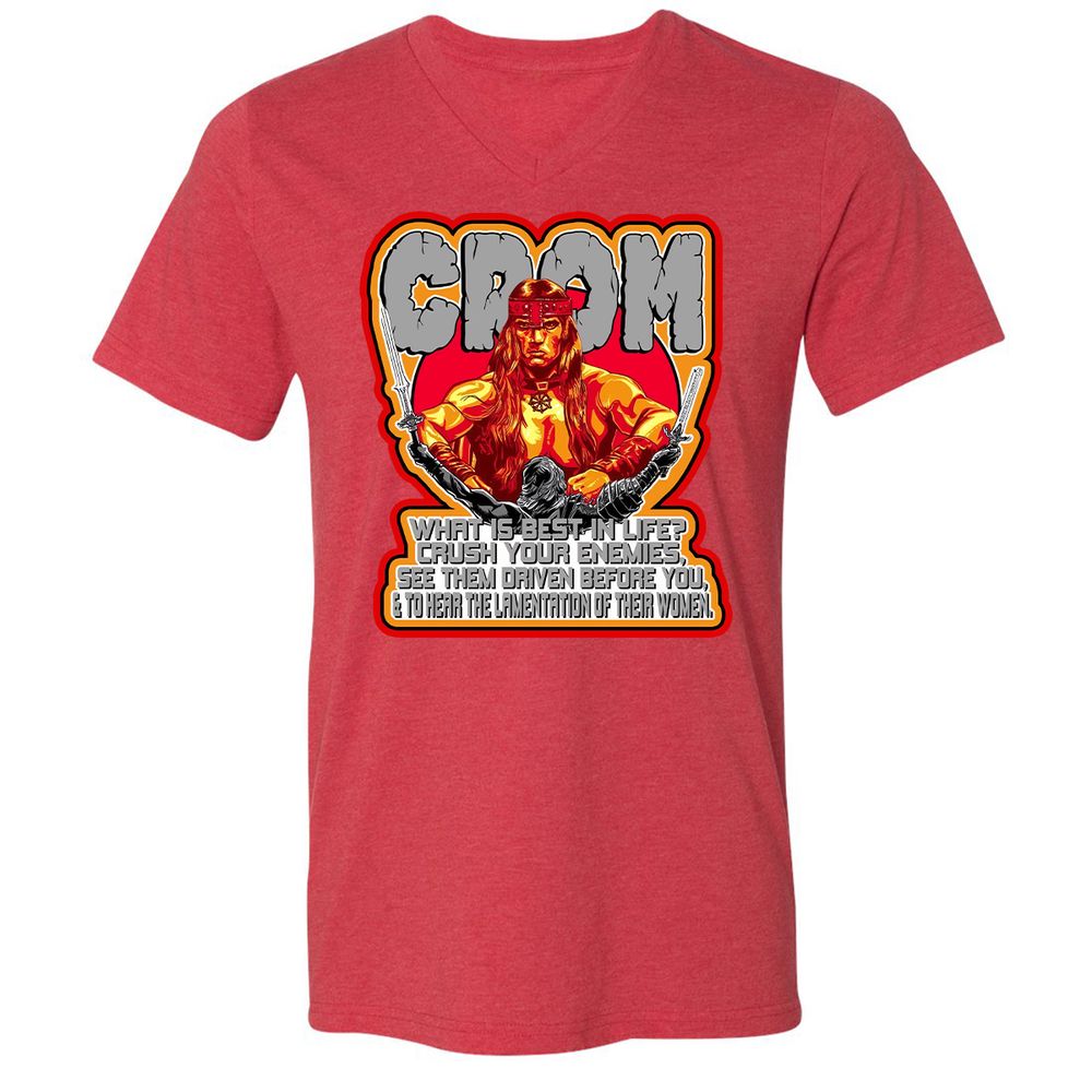 Unisex V-Neck T-Shirt - G2HUM18G - Heather Red - 16