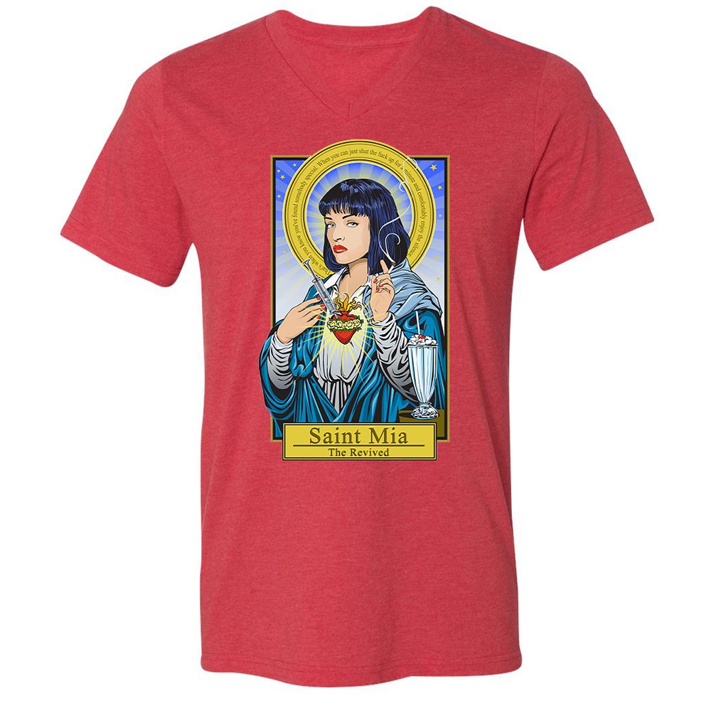 Unisex V-Neck T-Shirt - 1NZ6XVTB - Heather Red - 16
