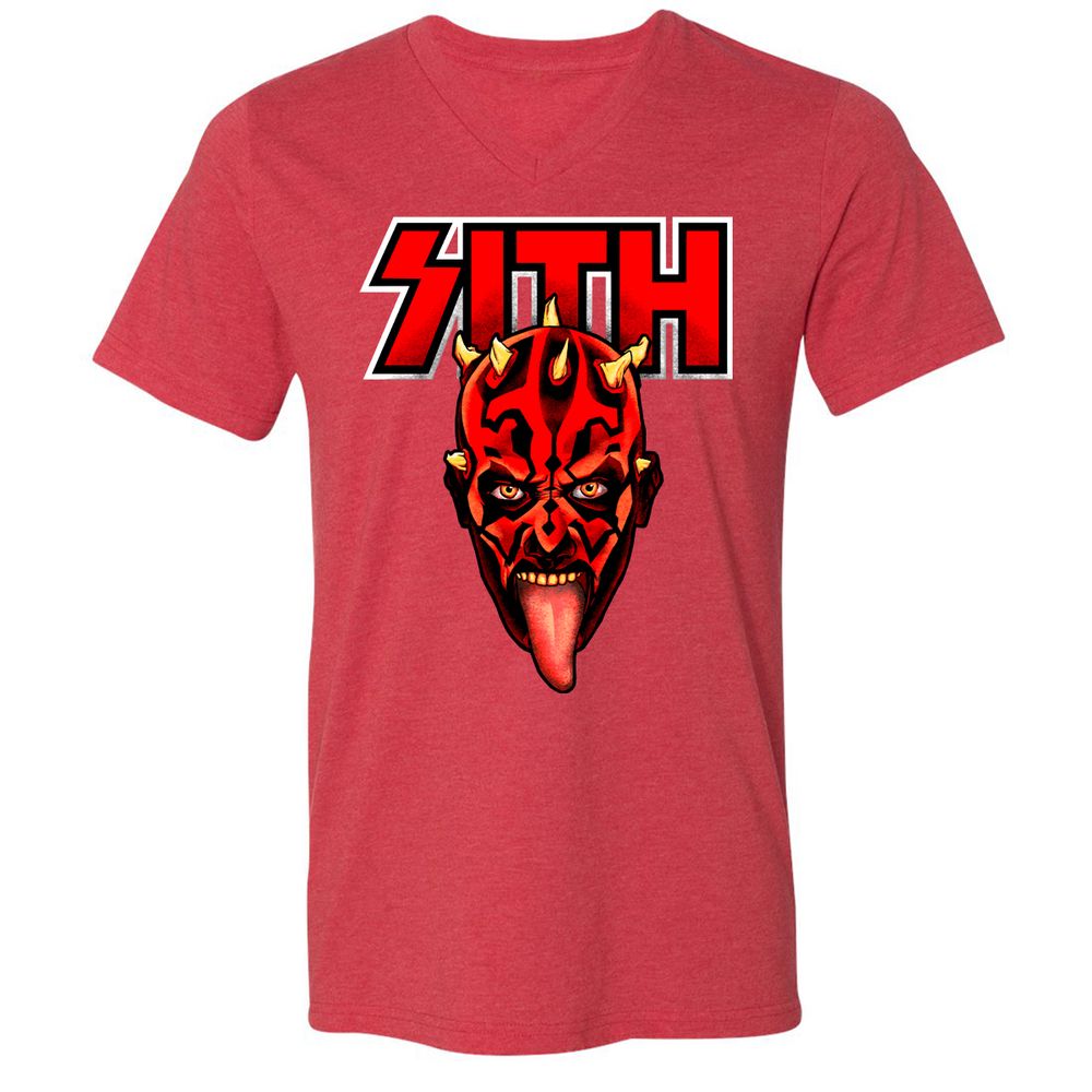 Unisex V-Neck T-Shirt - E74AQC14 - Heather Red - 16