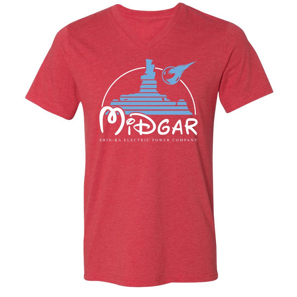 Unisex V-Neck T-Shirt - QW8YAVFE - Heather Red - 16