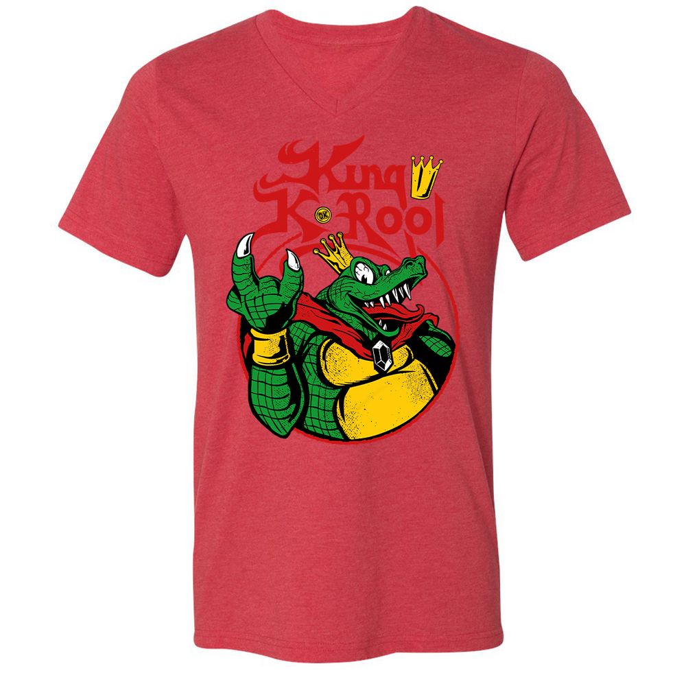 Unisex V-Neck T-Shirt - D4M16Y6M - Heather Red - 16
