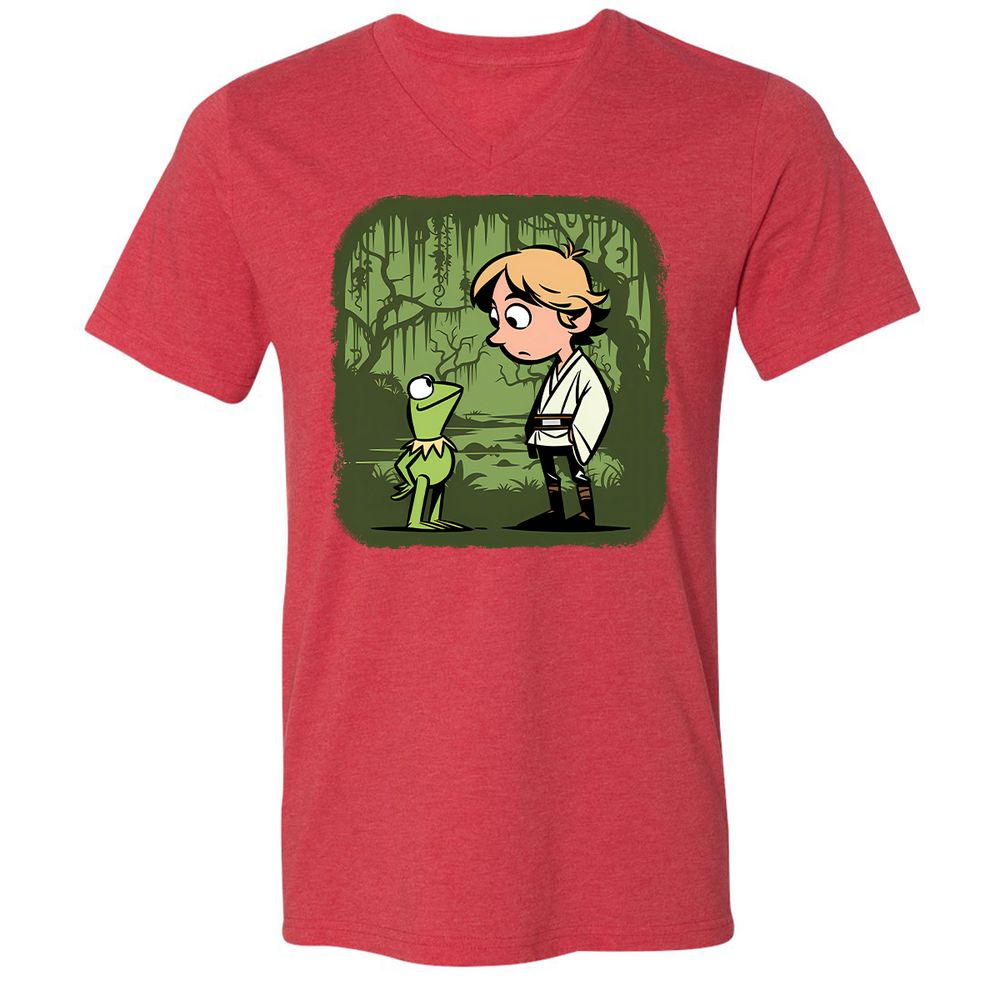 Unisex V-Neck T-Shirt - YAJJN23Z - Heather Red - 16