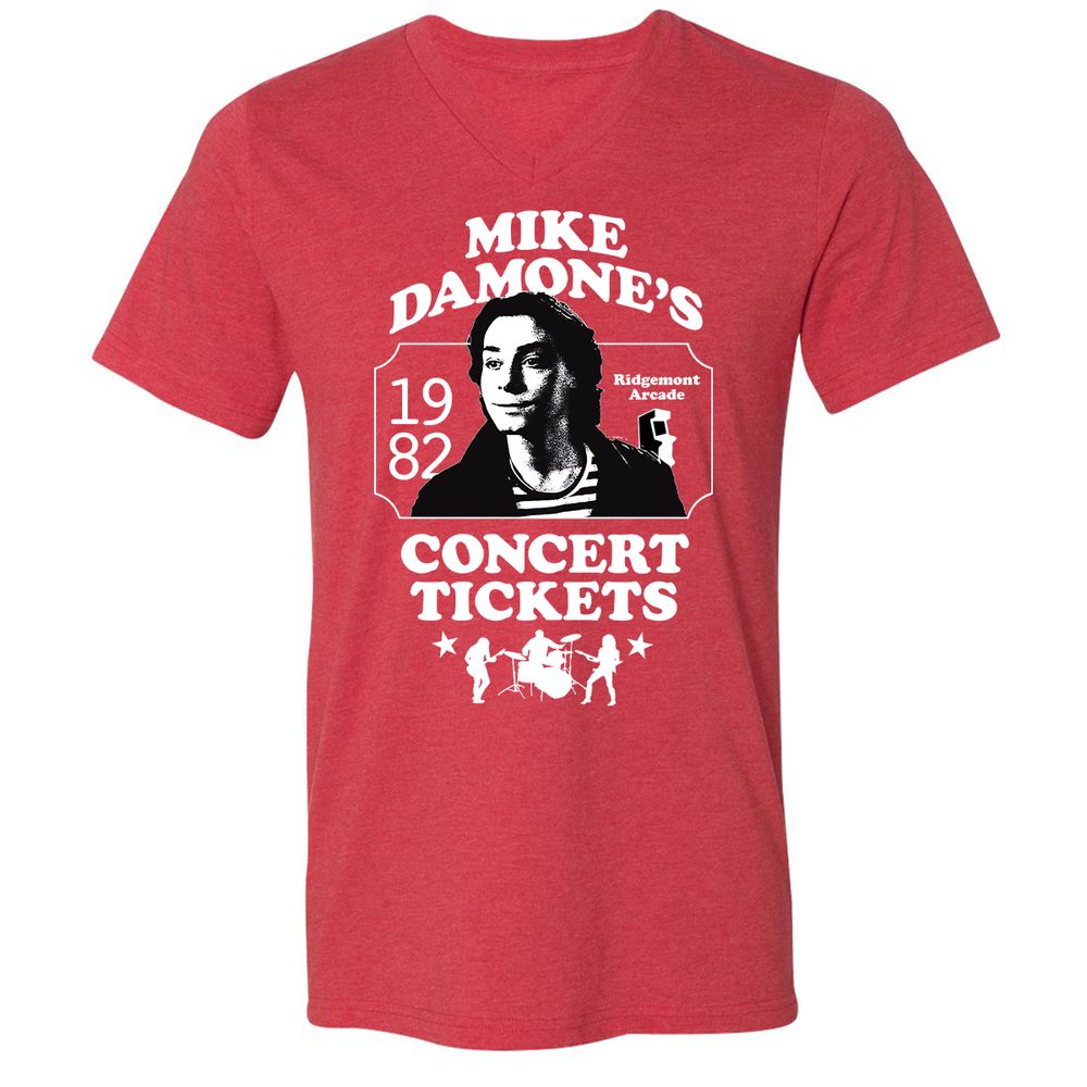 Unisex V-Neck T-Shirt - LCYUJBX9 - Heather Red - 16
