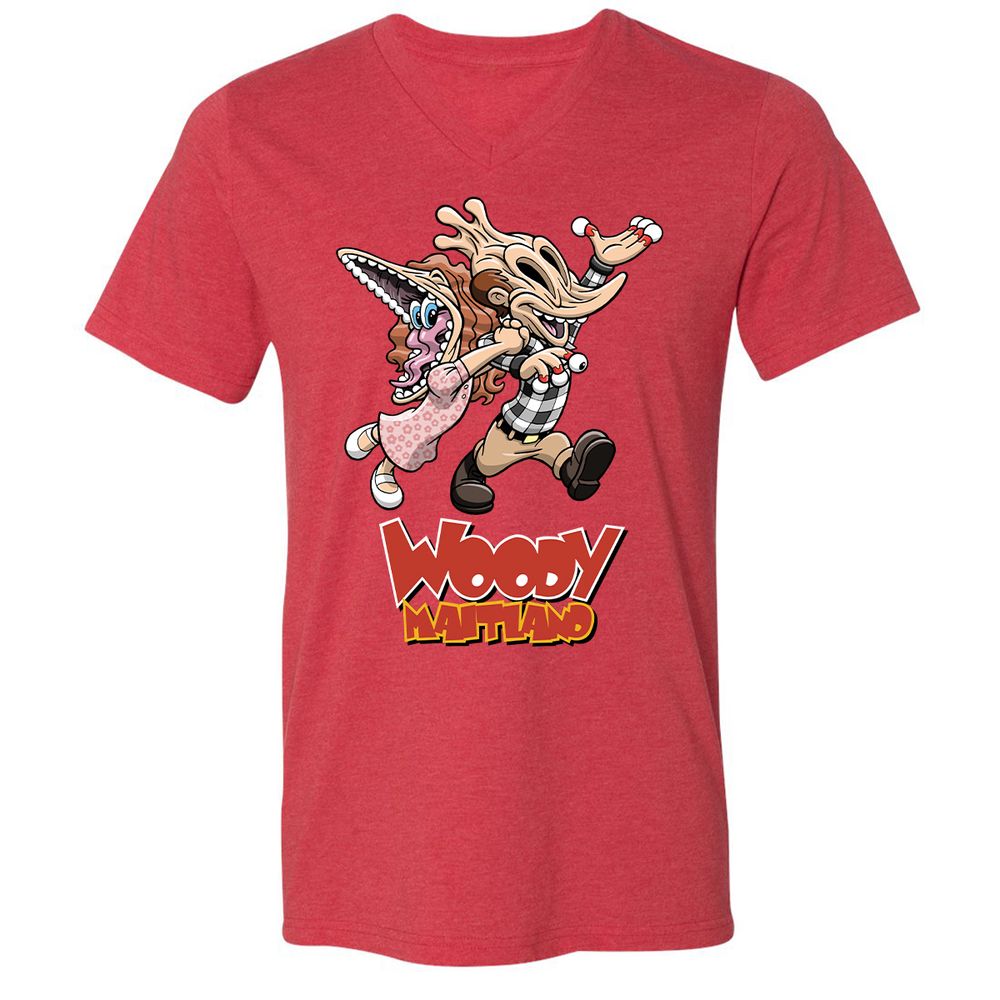 Unisex V-Neck T-Shirt - VE426VRT - Heather Red - 16