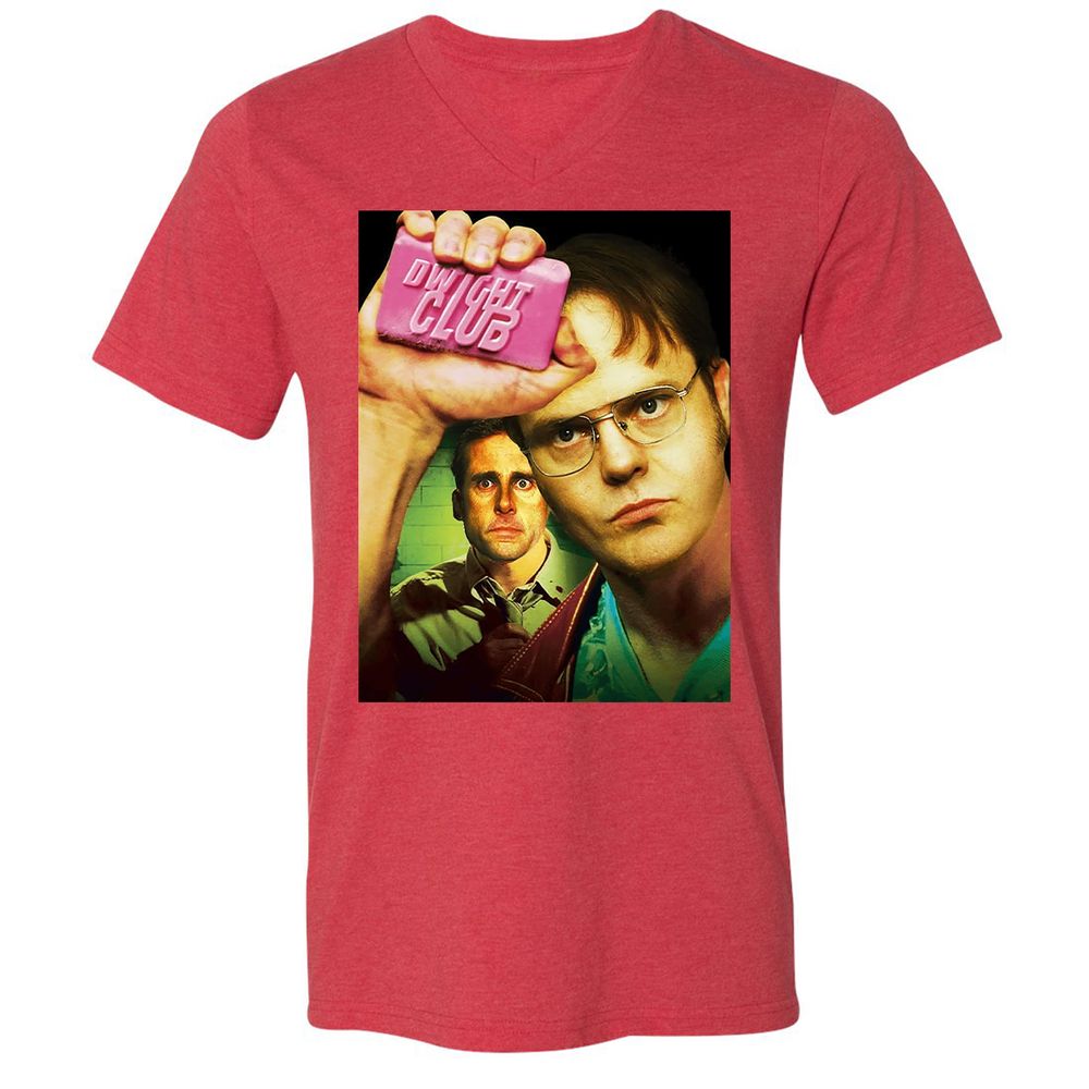 Unisex V-Neck T-Shirt - MZSRSNQJ - Heather Red - 16