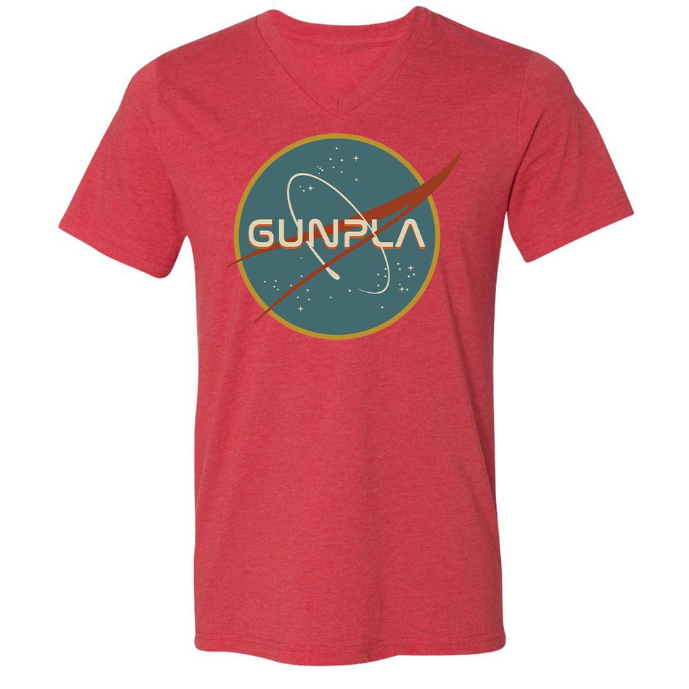 Unisex V-Neck T-Shirt - RKJS7137 - Heather Red - 16