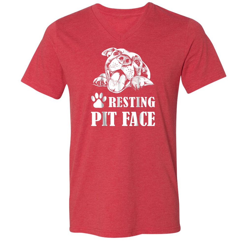 Unisex V-Neck T-Shirt - WX4MGCWH - Heather Red - 16