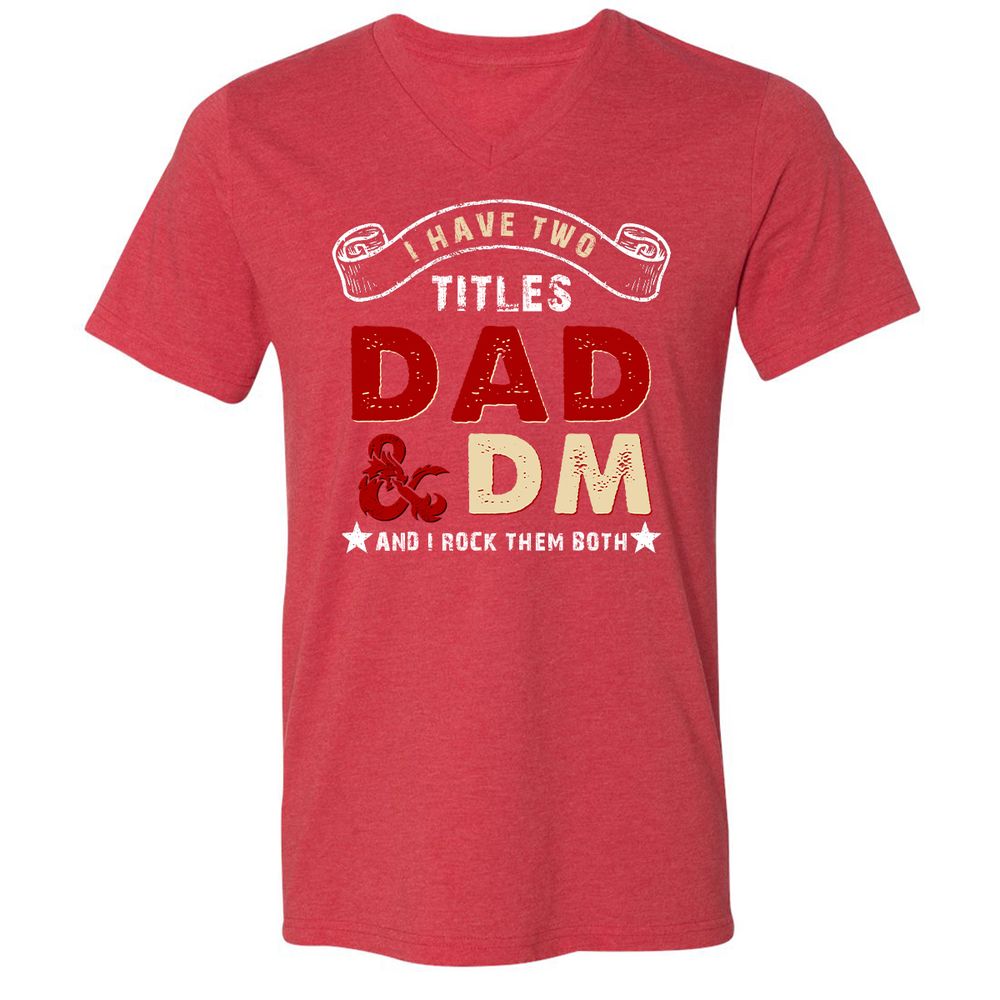 Unisex V-Neck T-Shirt - KHSN5LDP - Heather Red - 16