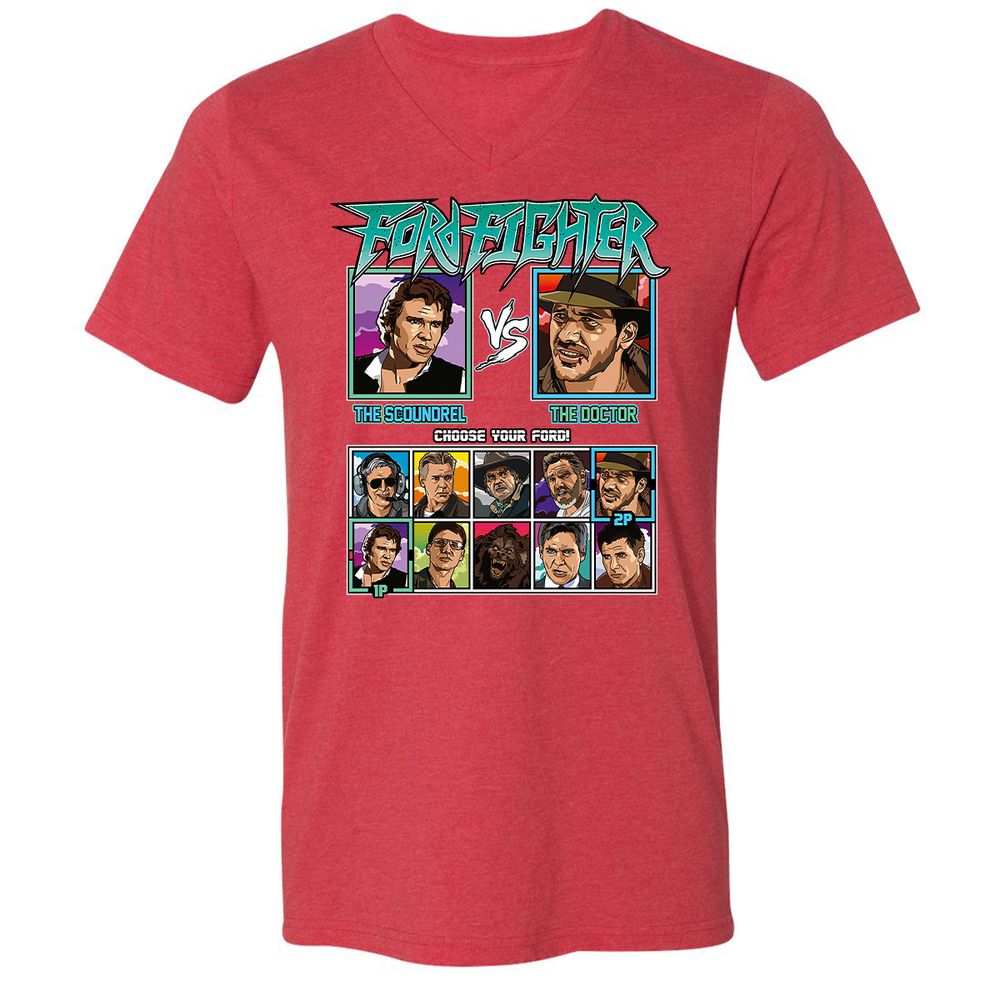 Unisex V-Neck T-Shirt - 5ZL2M52S - Heather Red - 16