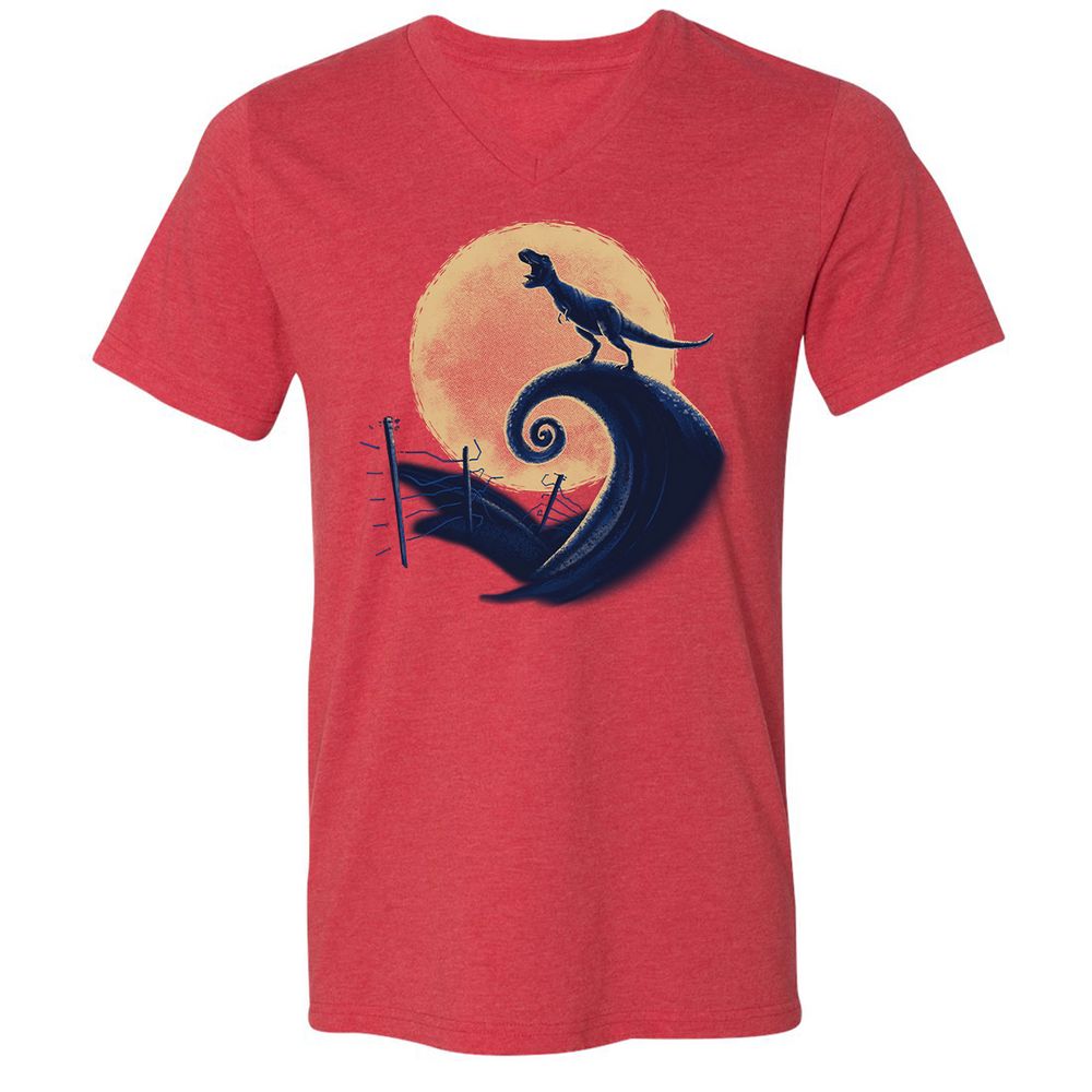 Unisex V-Neck T-Shirt - LXC479HW - Heather Red - 16