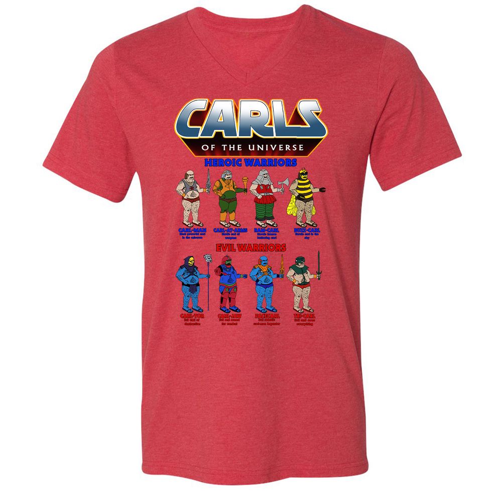 Unisex V-Neck T-Shirt - 62U9GG6F - Heather Red - 16