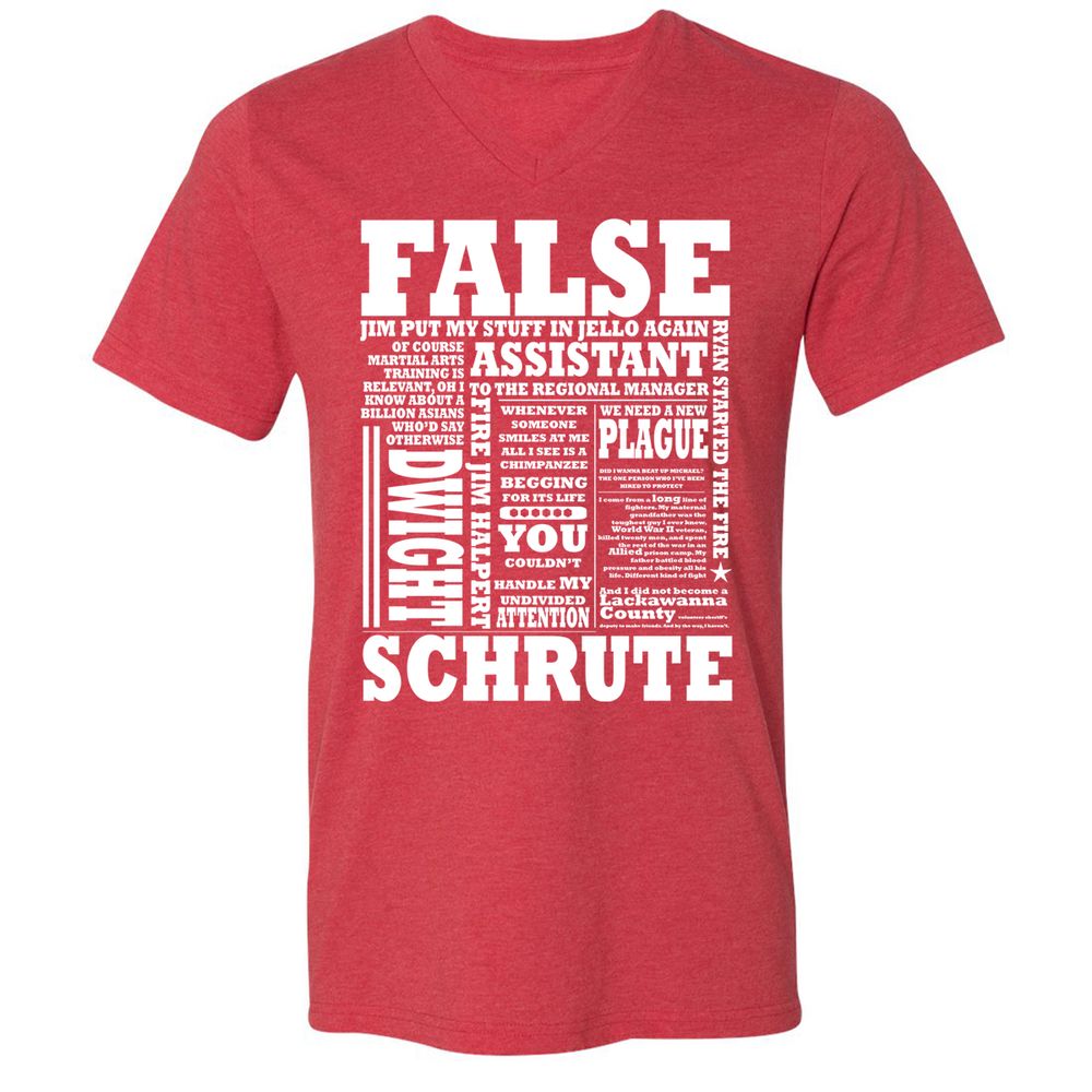 Unisex V-Neck T-Shirt - 2BE1JPTM - Heather Red - 16