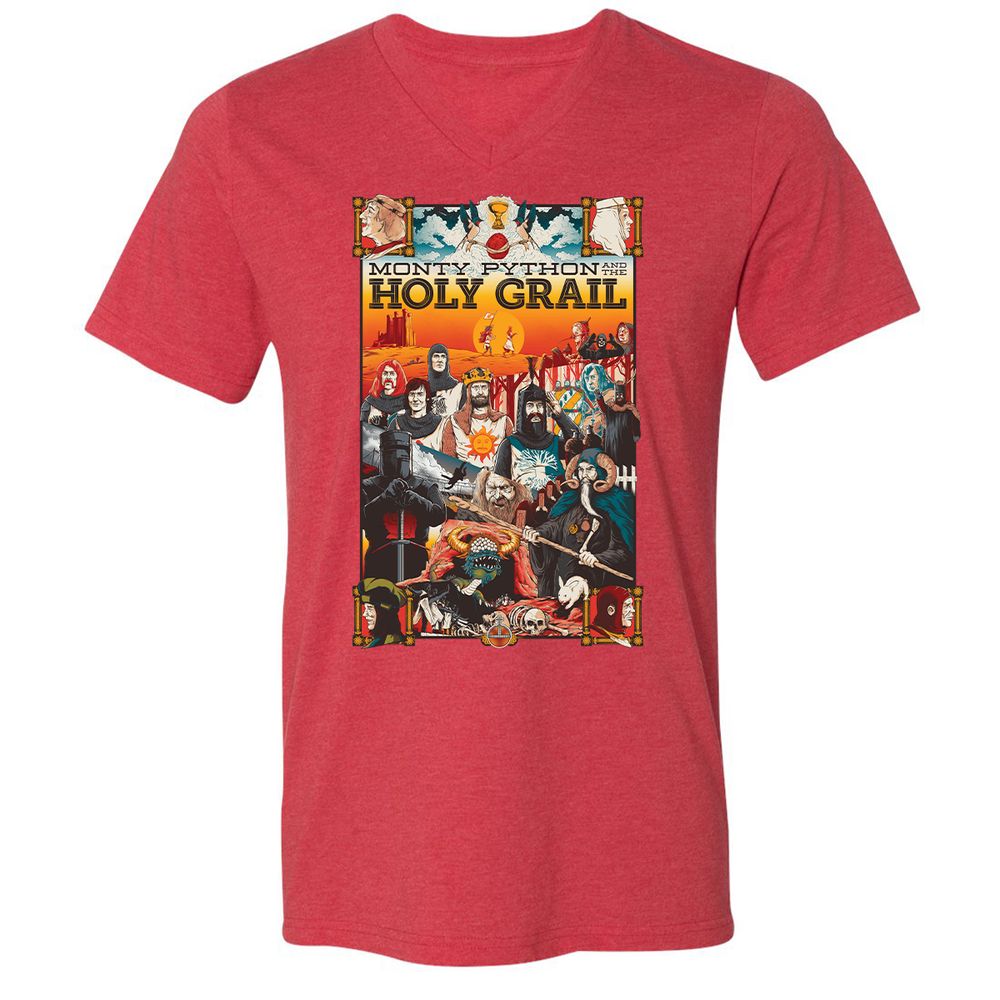Unisex V-Neck T-Shirt - T2ZG7227 - Heather Red - 16