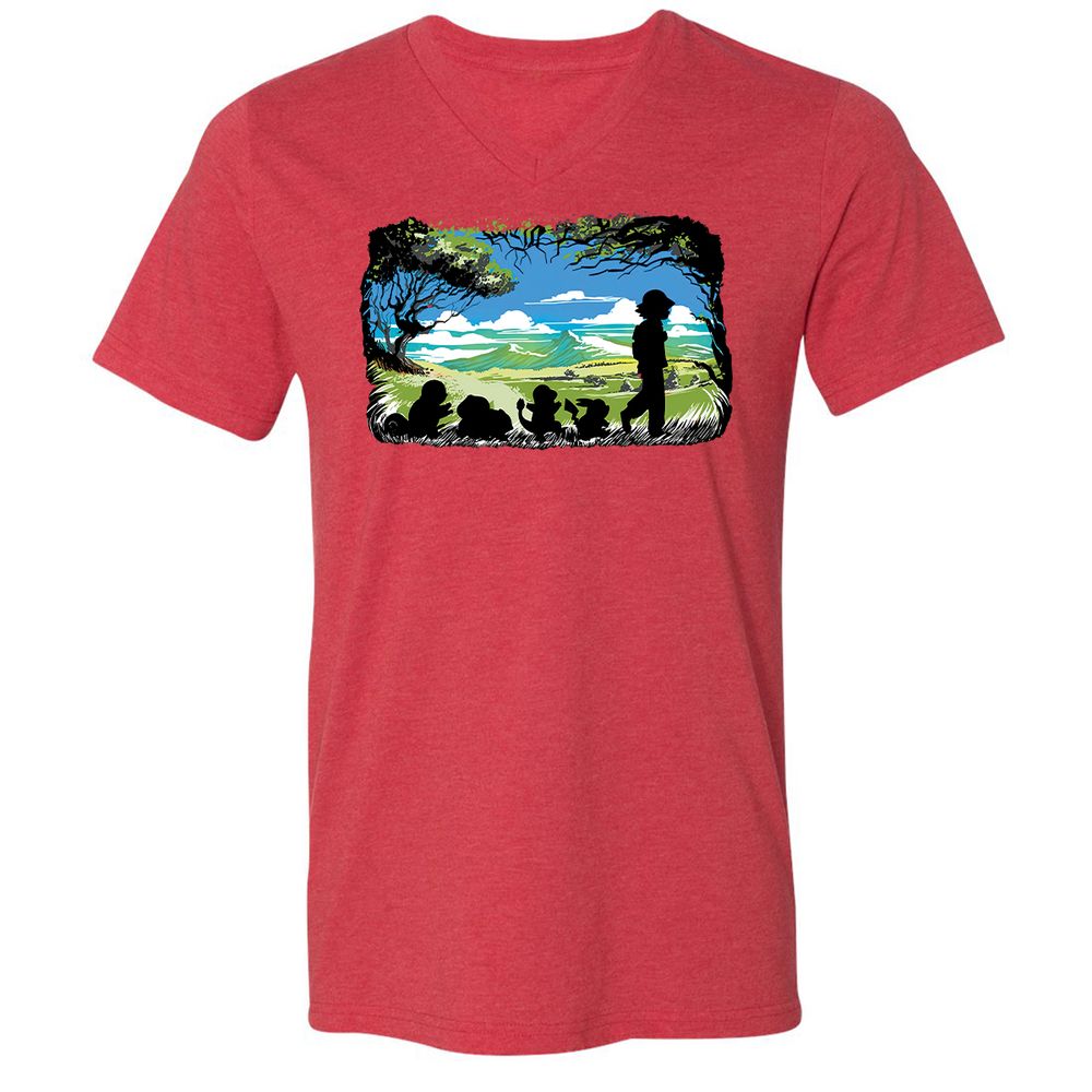 Unisex V-Neck T-Shirt - 1YN83KKR - Heather Red - 16