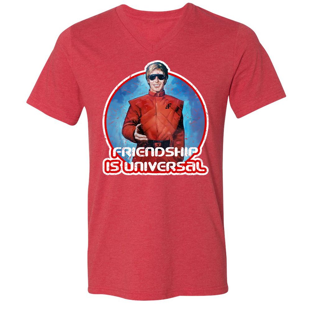 Unisex V-Neck T-Shirt - 7V5EEF2R - Heather Red - 16