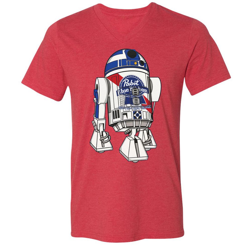 Unisex V-Neck T-Shirt - P7GZ5L2F - Heather Red - 16