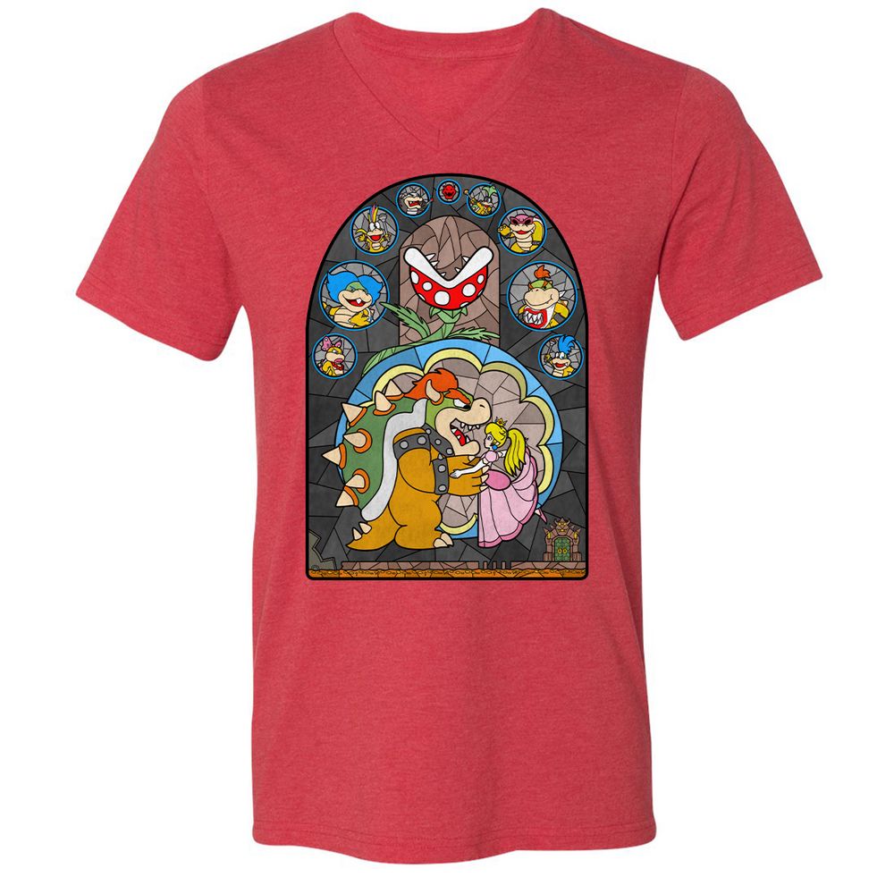 Unisex V-Neck T-Shirt - ZTB5GS8S - Heather Red - 16
