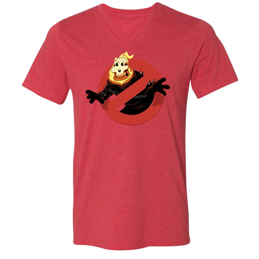 Unisex V-Neck T-Shirt - NDVUBBAZ - Heather Red - 16