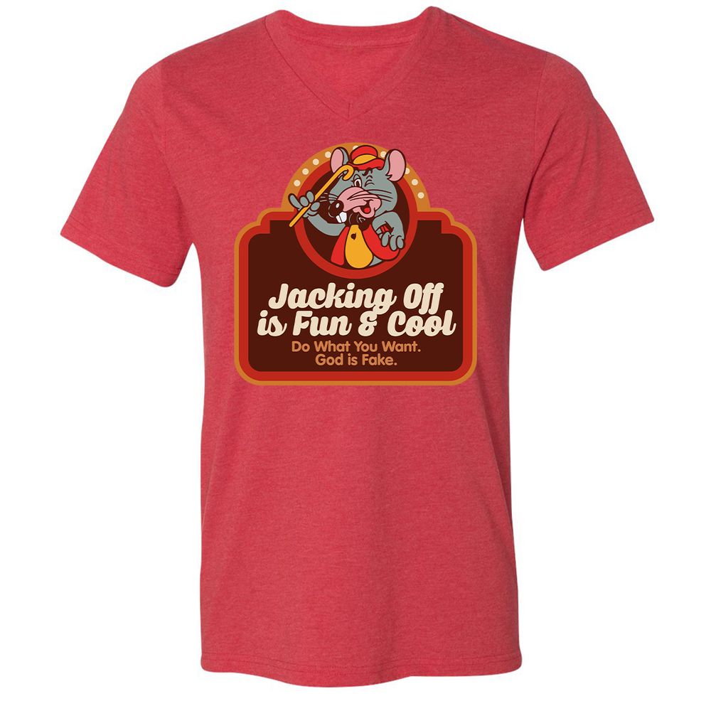 Unisex V-Neck T-Shirt - VR7UDN2U - Heather Red - 16