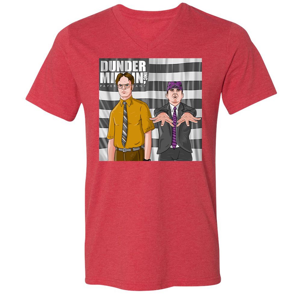 Unisex V-Neck T-Shirt - 78FT7P78 - Heather Red - 16