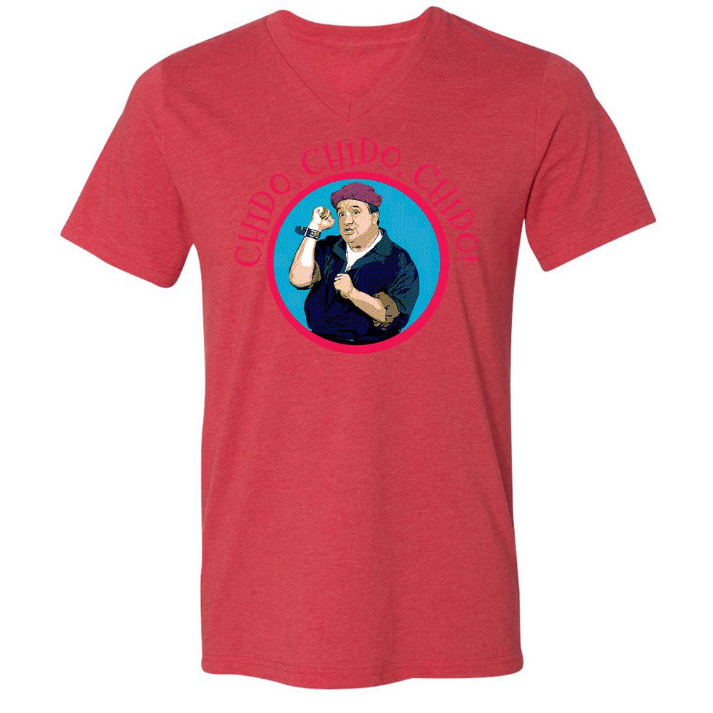 Unisex V-Neck T-Shirt - JVBUAUHU - Heather Red - 16