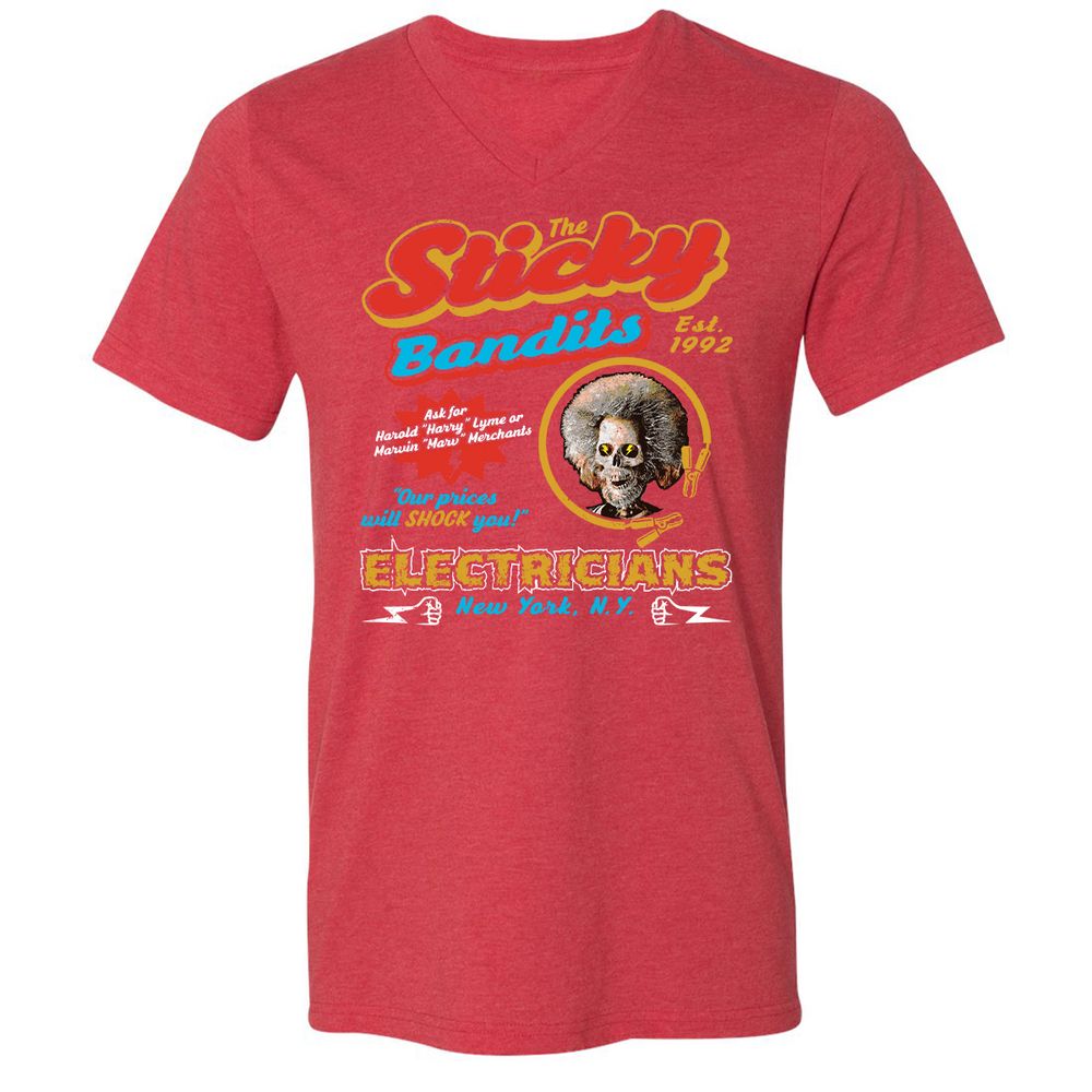 Unisex V-Neck T-Shirt - KJF7PV6Q - Heather Red - 16