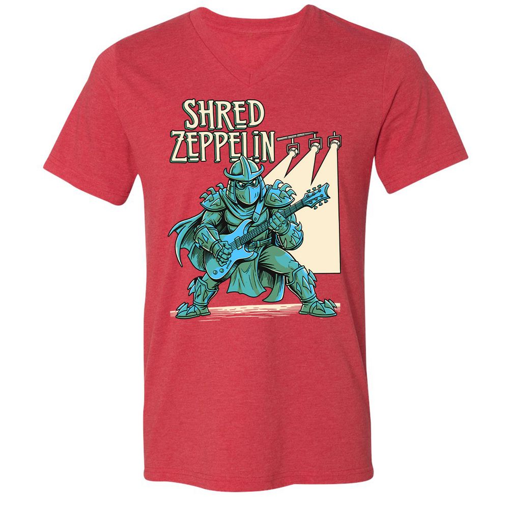 Unisex V-Neck T-Shirt - ZDRYM5PZ - Heather Red - 16