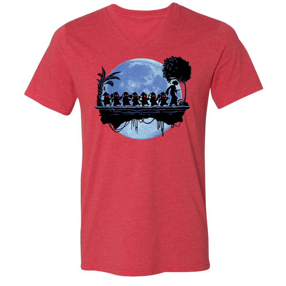 Unisex V-Neck T-Shirt - MAK2UZHS - Heather Red - 16