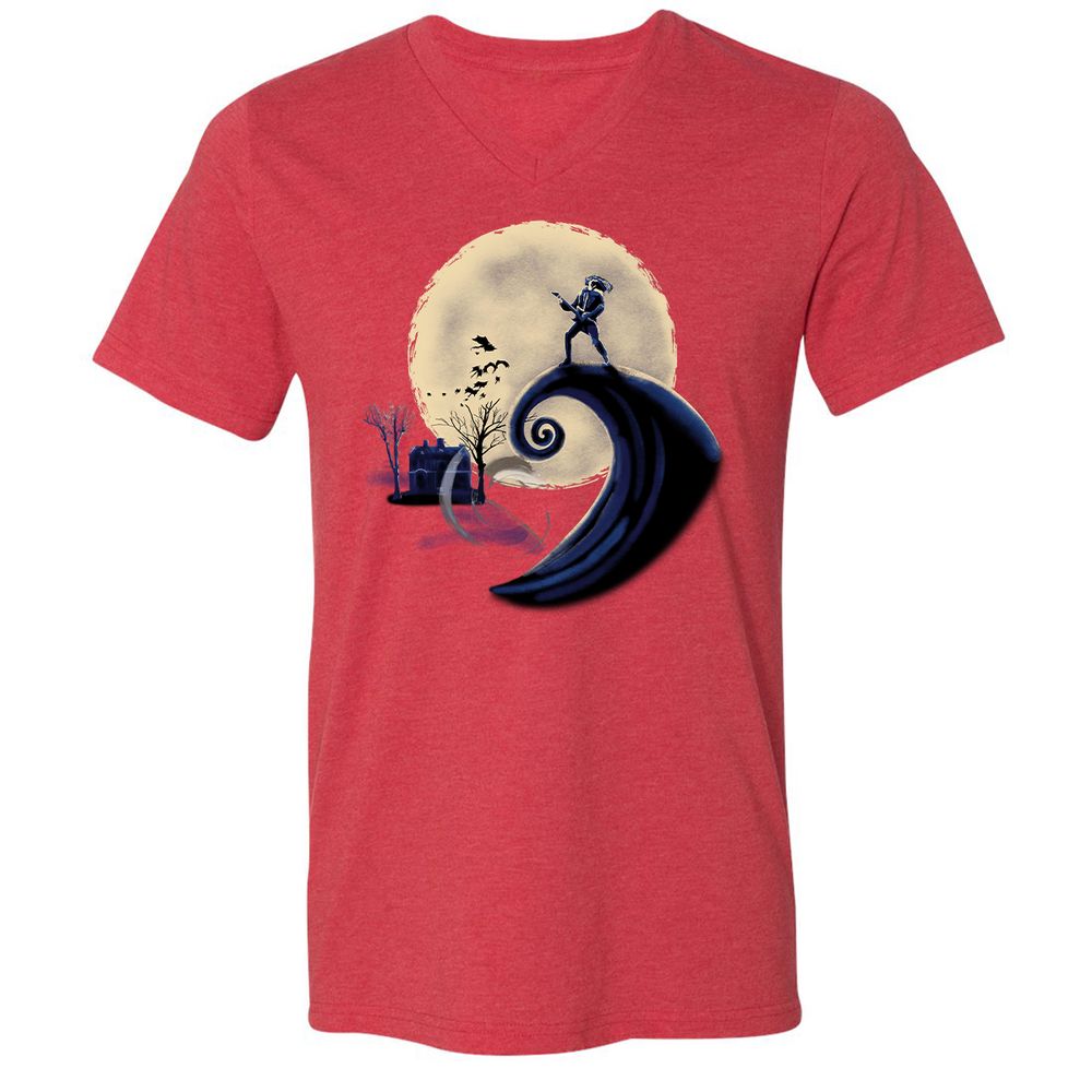 Unisex V-Neck T-Shirt - KJ6LR76A - Heather Red - 16