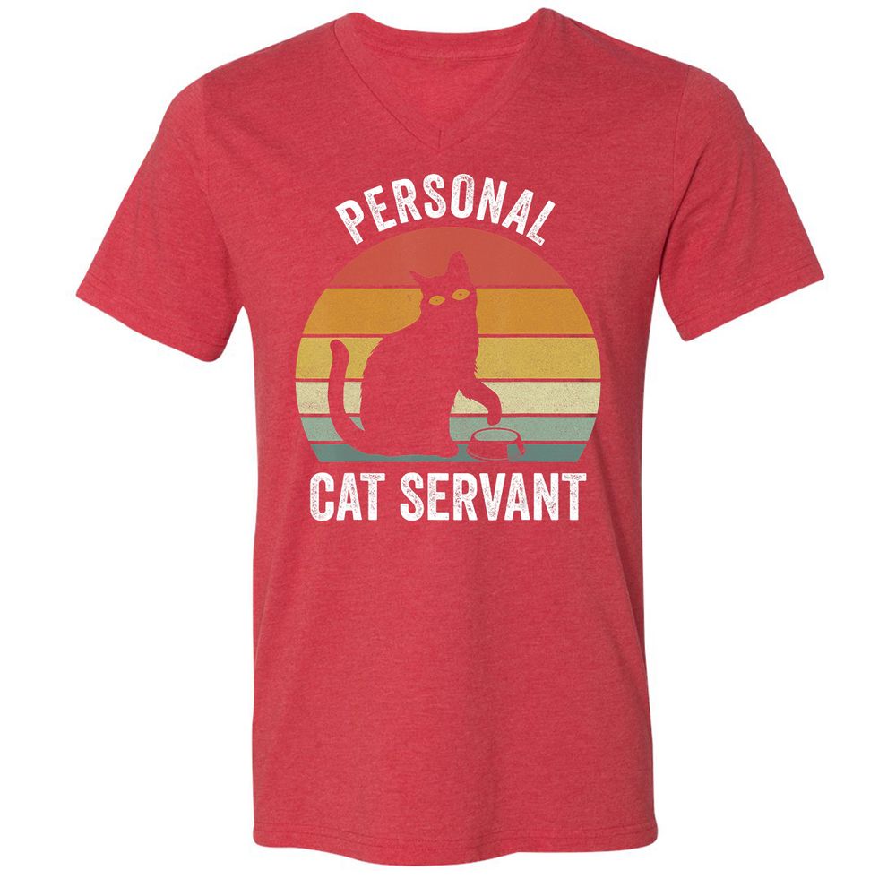 Unisex V-Neck T-Shirt - L5BX6M9V - Heather Red - 16