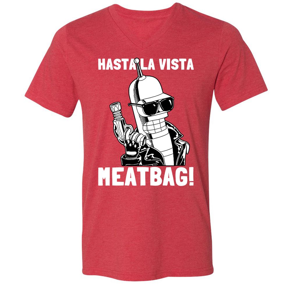 Unisex V-Neck T-Shirt - EZ16AKHX - Heather Red - 16