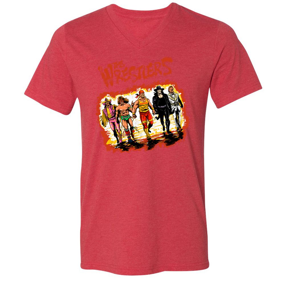 Unisex V-Neck T-Shirt - 2SWHU13X - Heather Red - 16