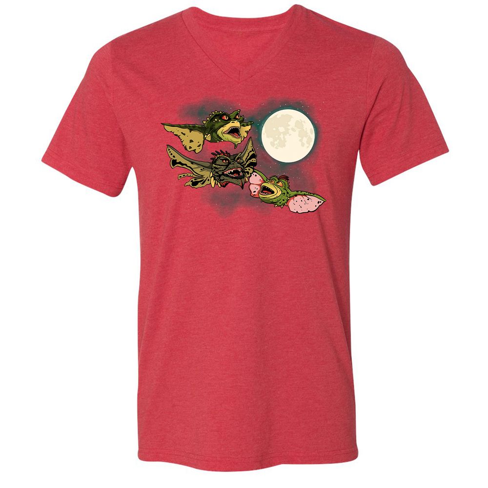 Unisex V-Neck T-Shirt - UTD67MMX - Heather Red - 16