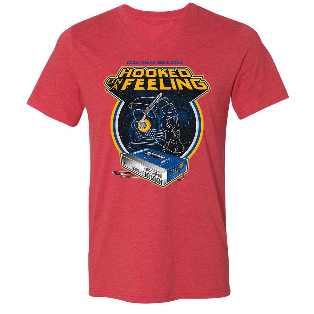 Unisex V-Neck T-Shirt - 5P16F5DF - Heather Red - 16