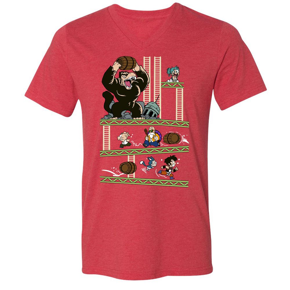 Unisex V-Neck T-Shirt - Z6EZC731 - Heather Red - 16