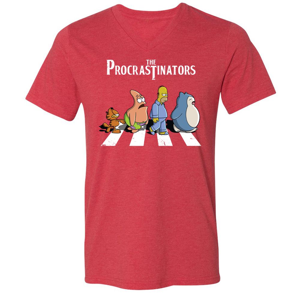 Unisex V-Neck T-Shirt - VEBKHS8K - Heather Red - 16