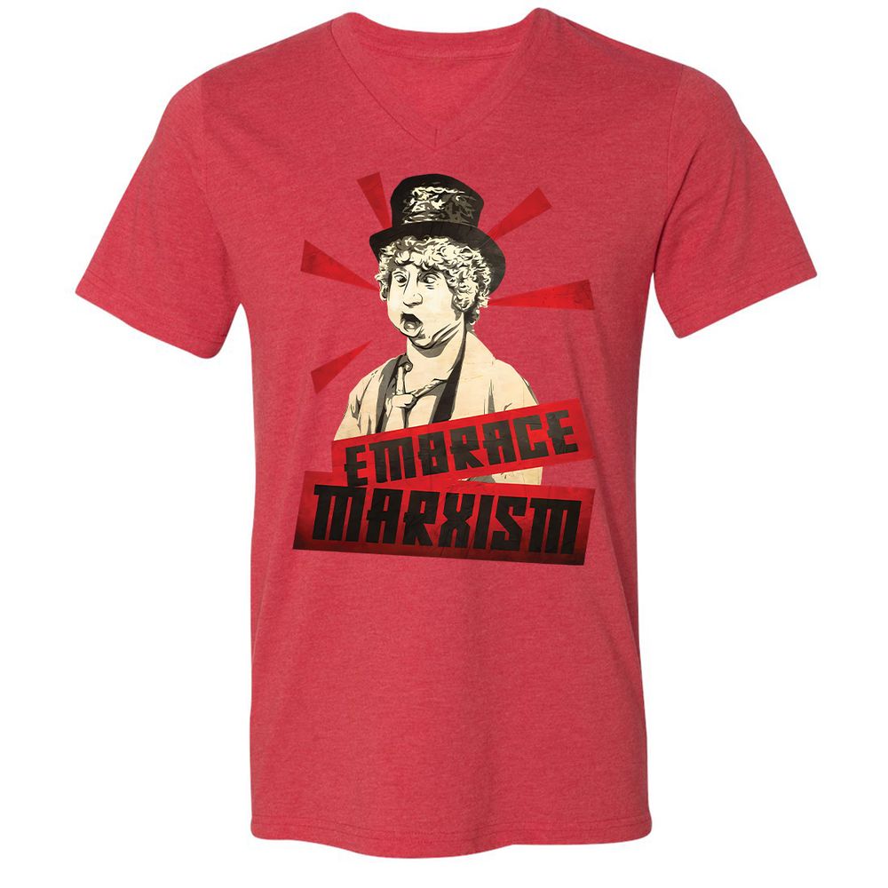 Unisex V-Neck T-Shirt - LASKZSRH - Heather Red - 16