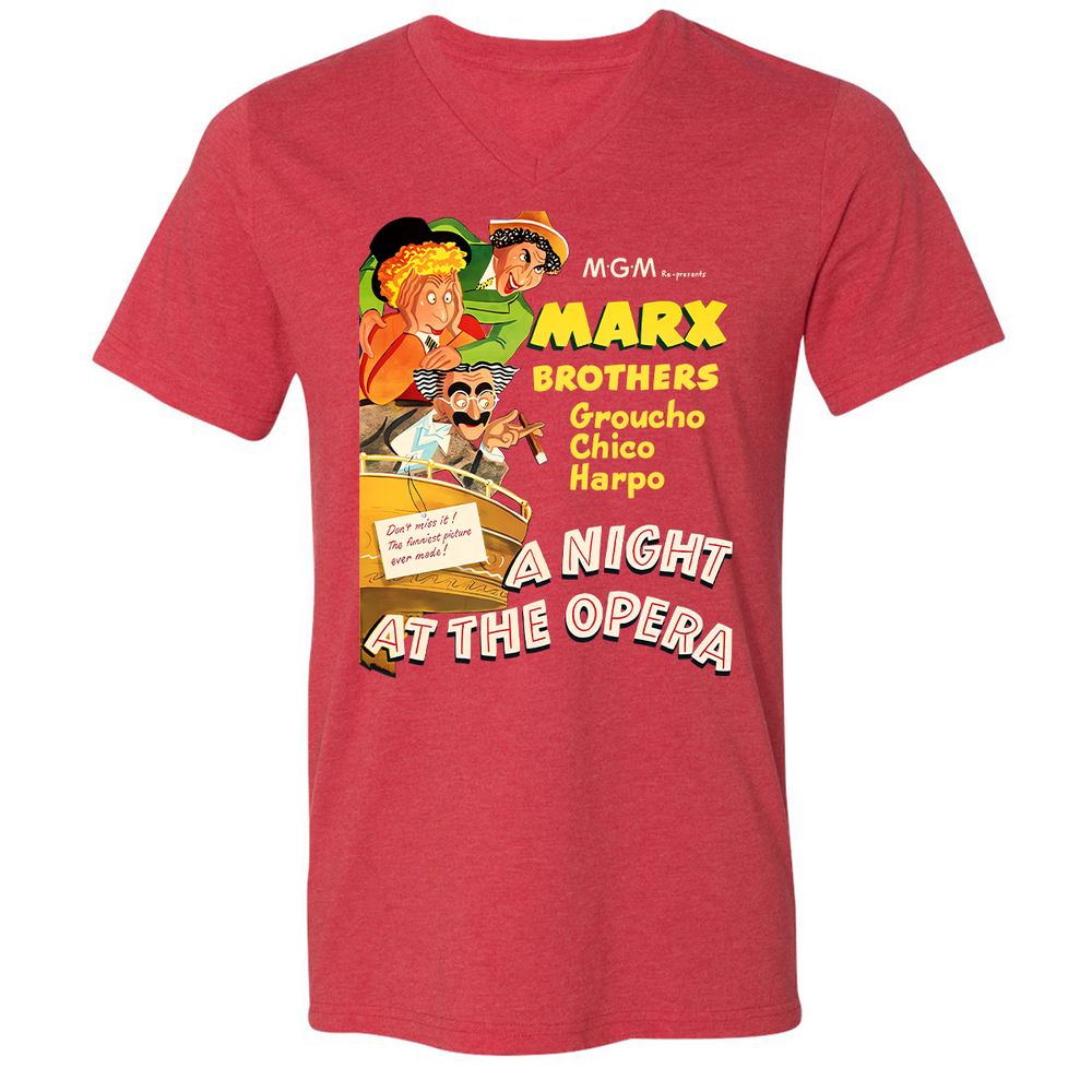 Unisex V-Neck T-Shirt - QT2X8QF3 - Heather Red - 16