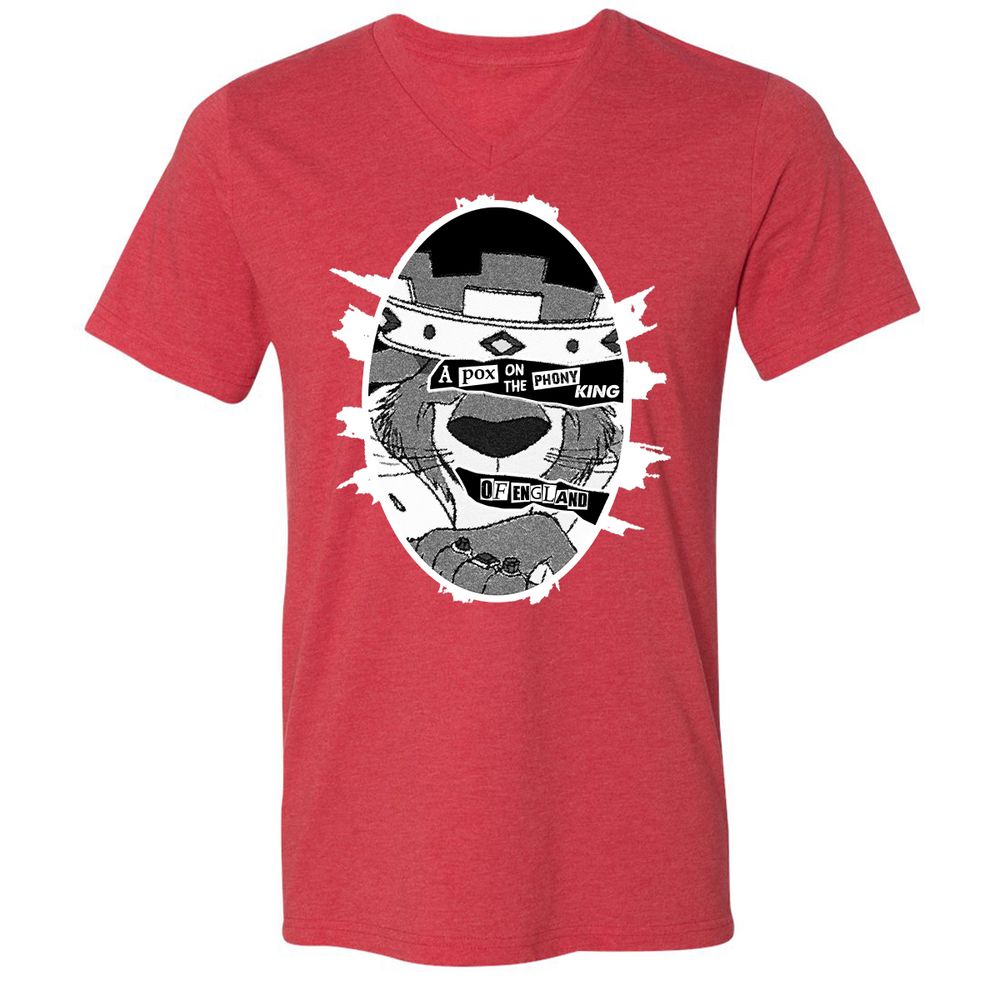 Unisex V-Neck T-Shirt - E1WNWPVP - Heather Red - 16