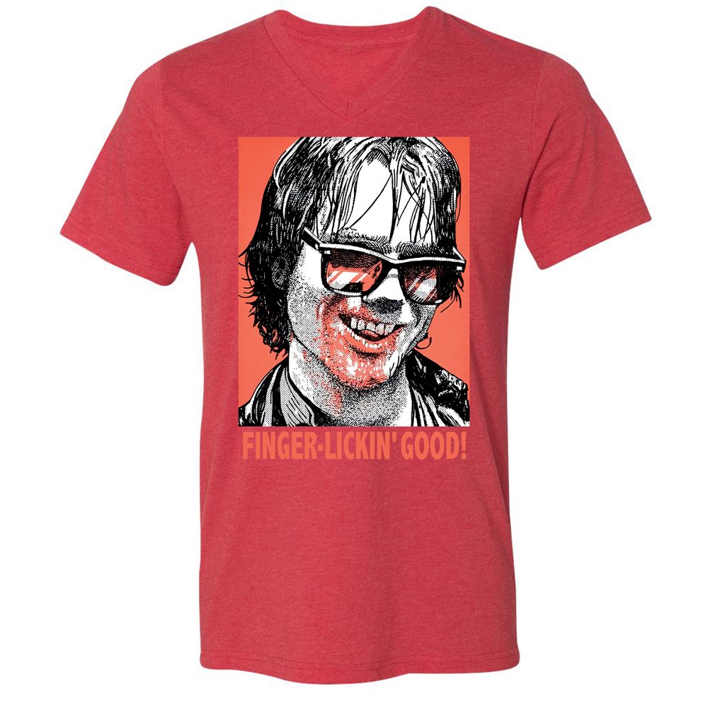 Unisex V-Neck T-Shirt - UAX1N4AU - Heather Red - 16